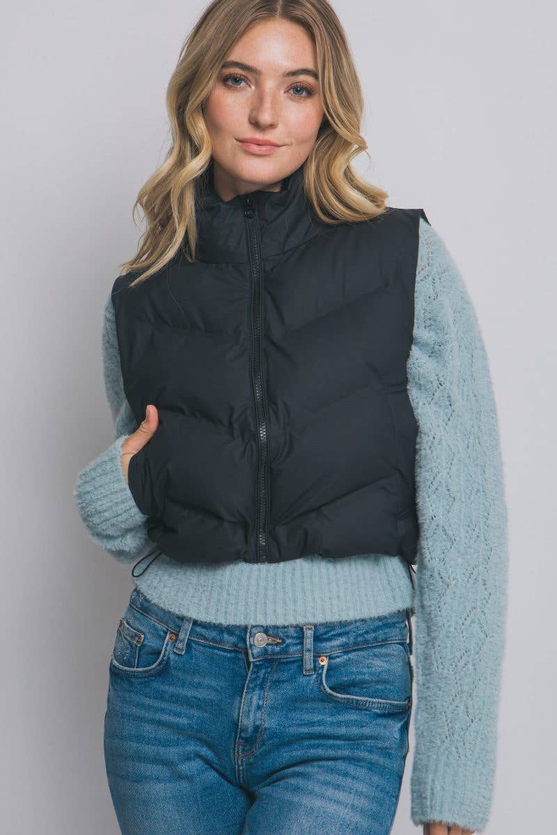 Cropped Puffer Vest