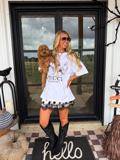 Polka Dot Lace Skirt