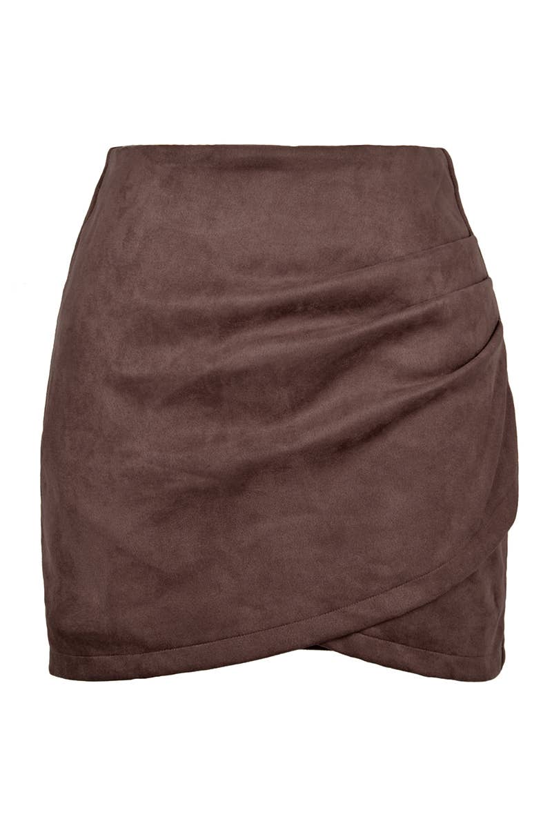 High Waist Wrap Mini Skirt