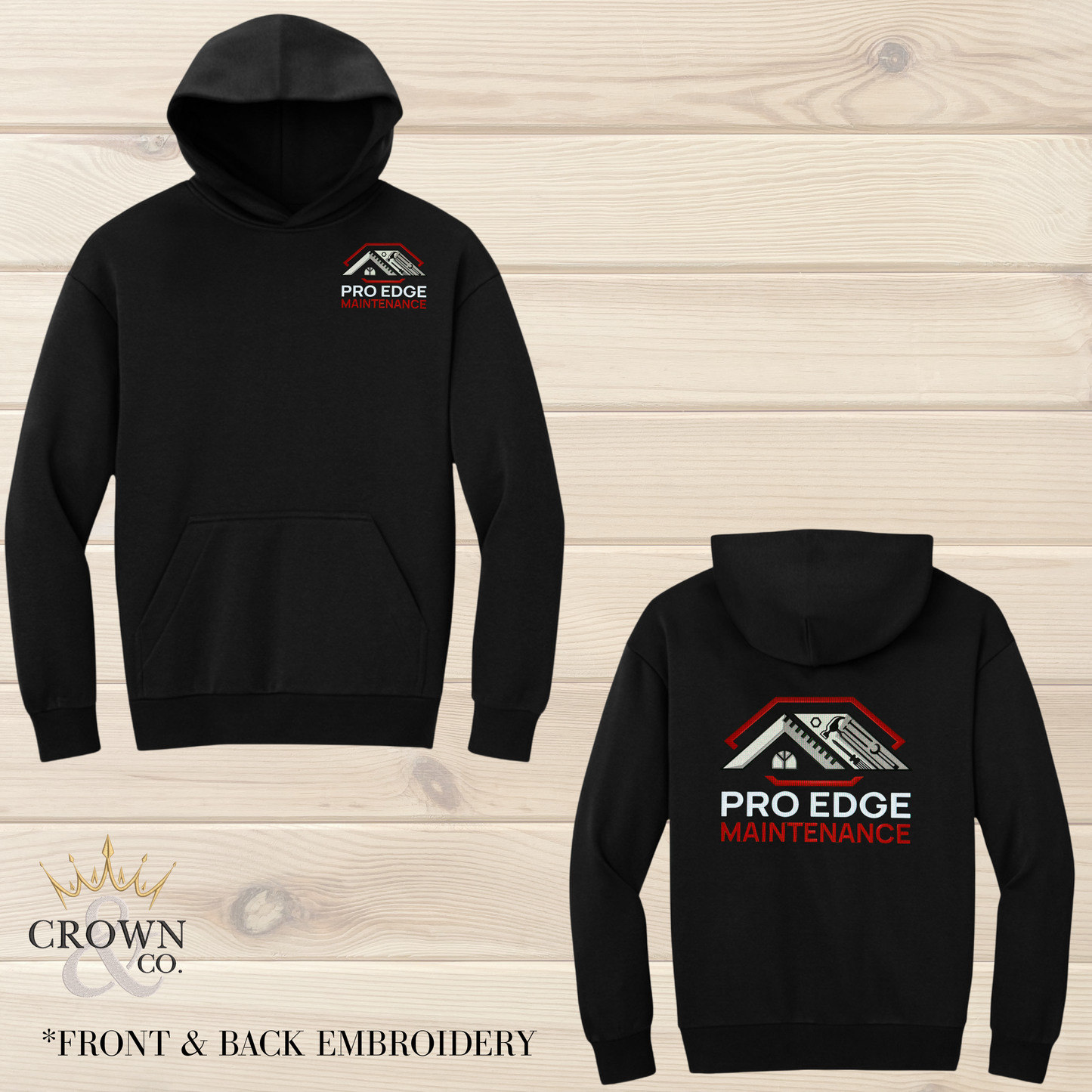 Pro Edge Maintenance Full Embroidered Hoodie