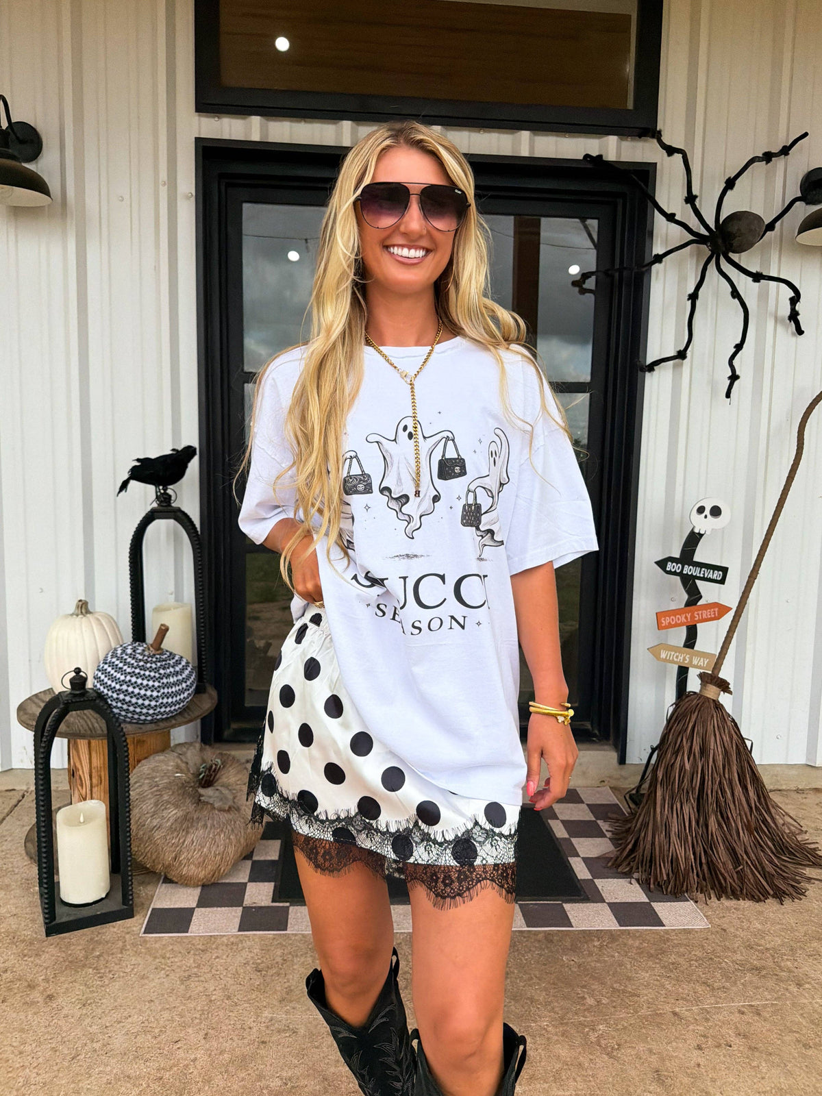 Polka Dot Lace Skirt