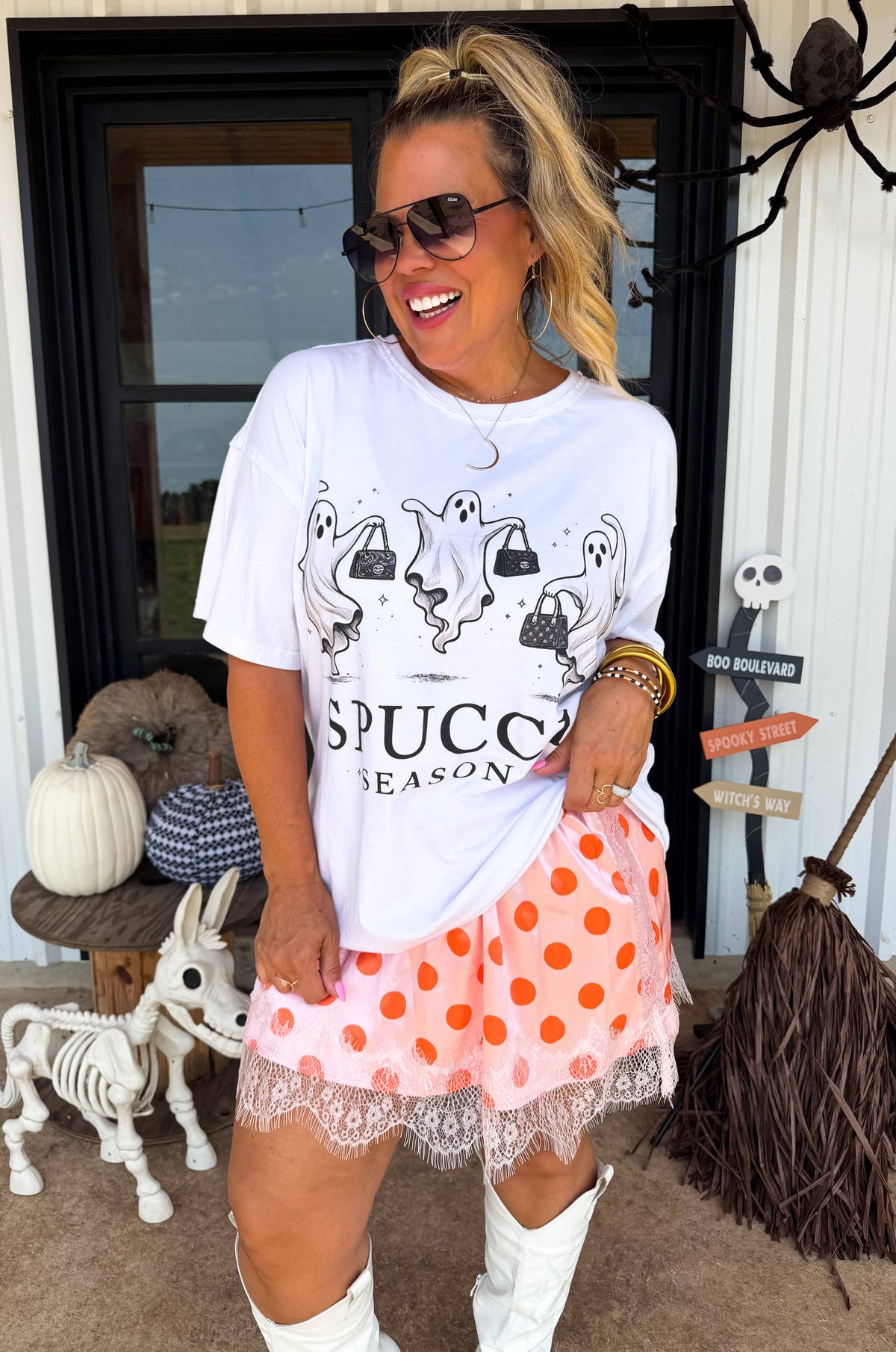 Polka Dot Lace Skirt
