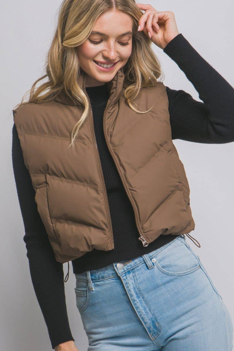 Cropped Puffer Vest