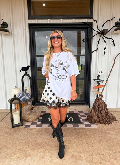 Polka Dot Lace Skirt