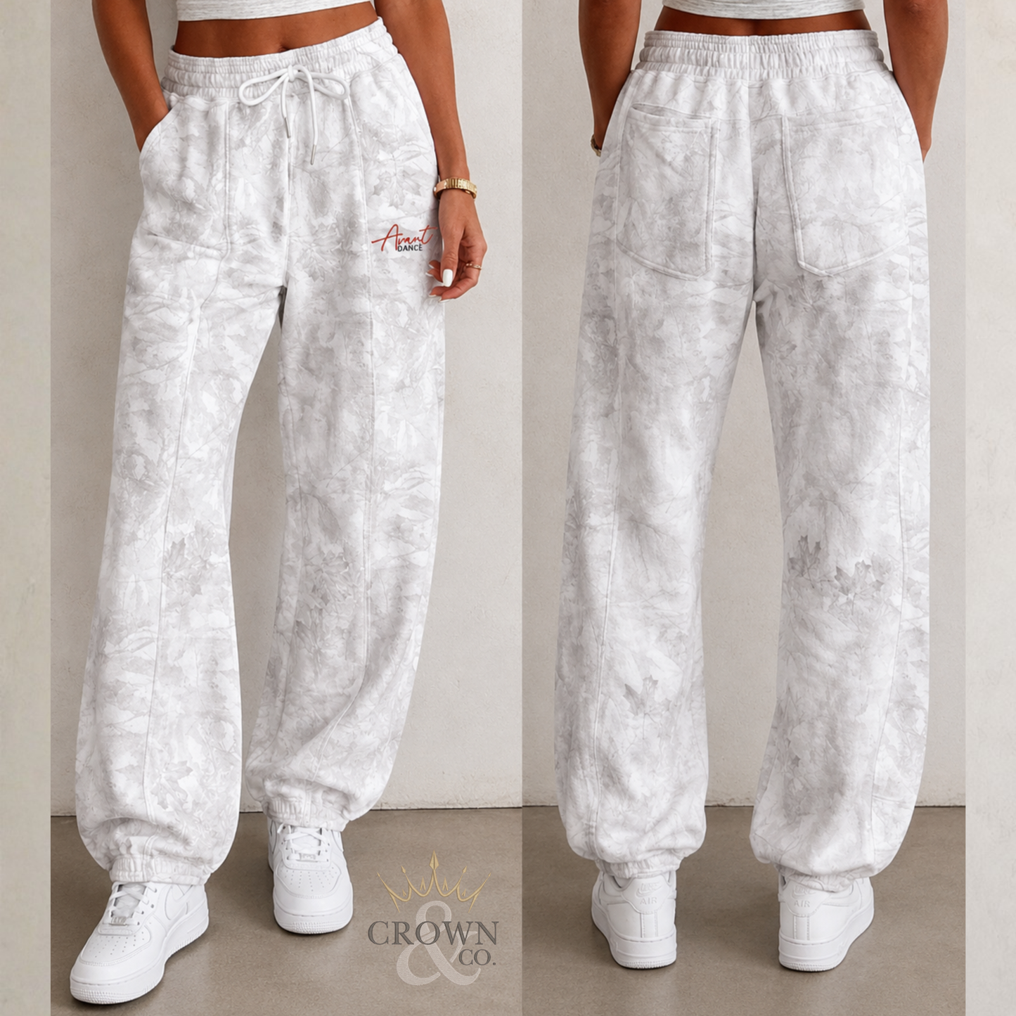 Embroidered Camo Joggers