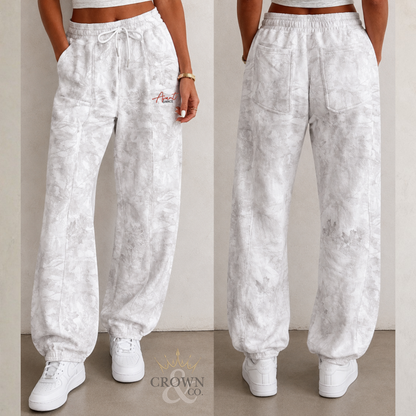 Embroidered Camo Joggers