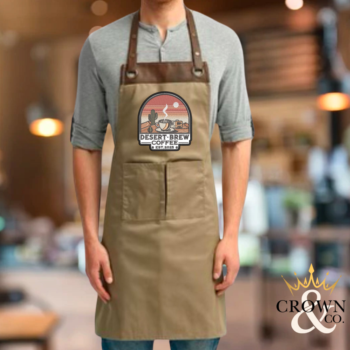 Desert Brew Patch Style Barista Apron