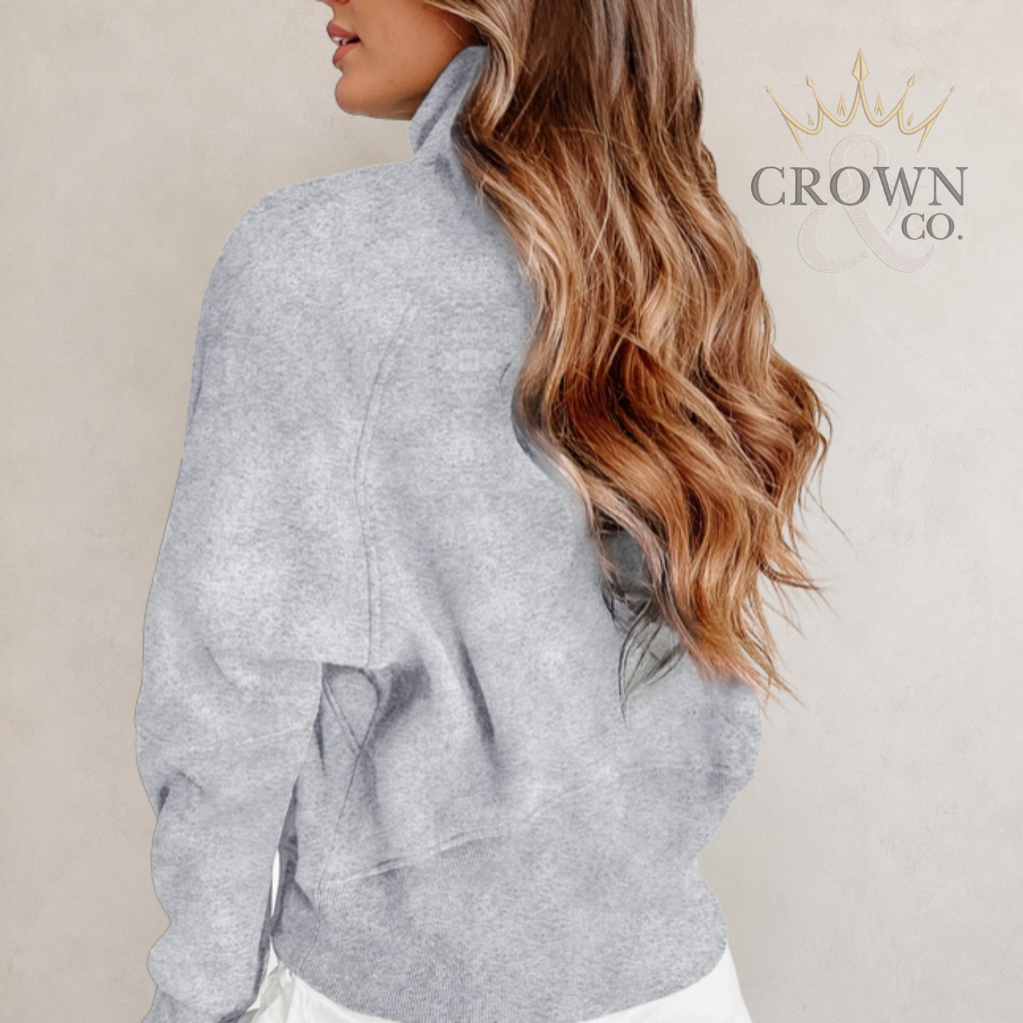 Embroidered 1/4 Zip Sweatshirt