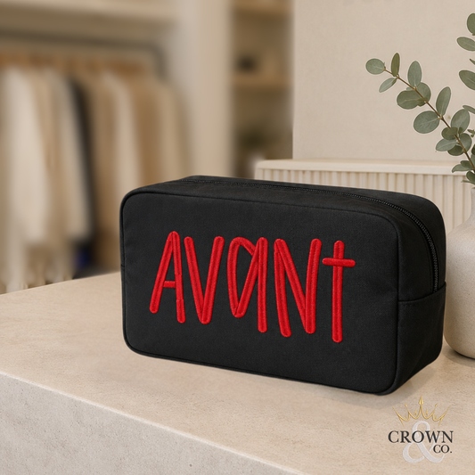 Embroidered Avant Makeup Bag