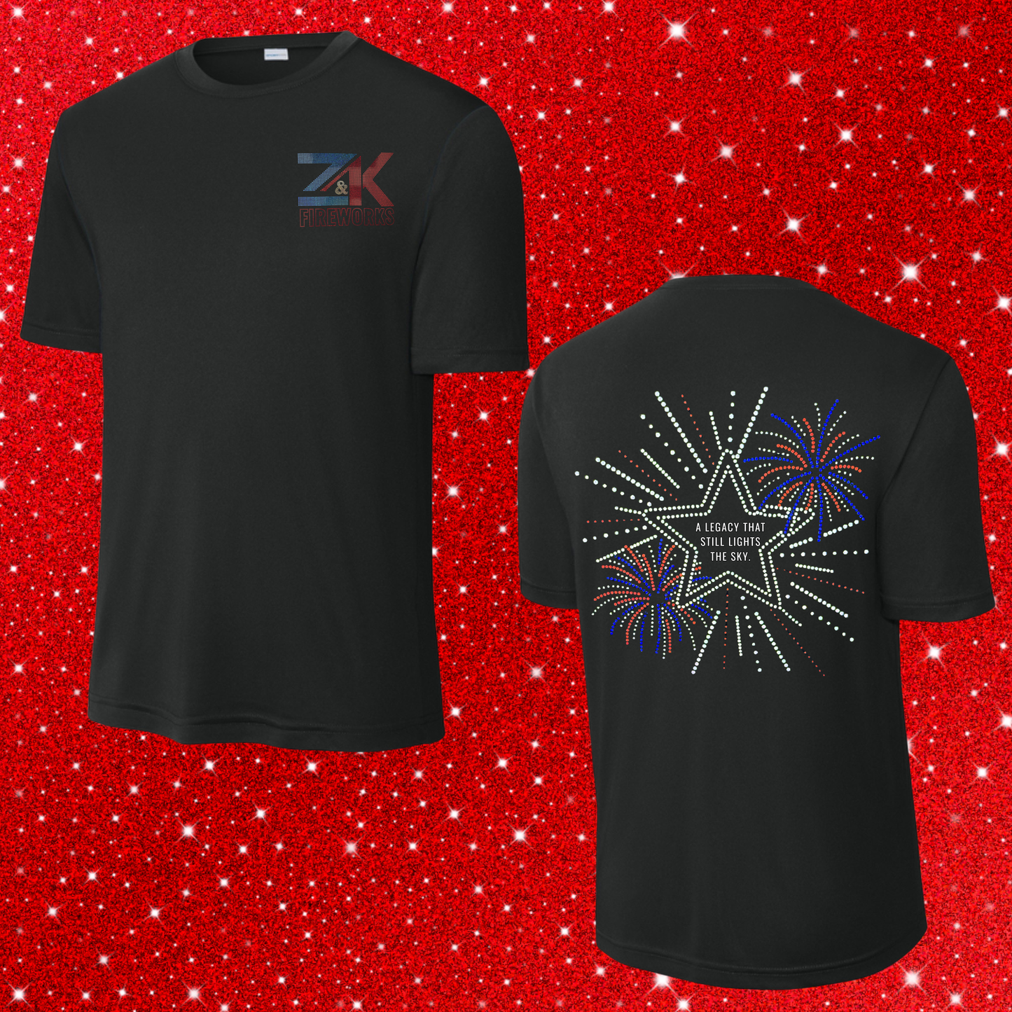 Left Chest and Full Back Spangle Tee