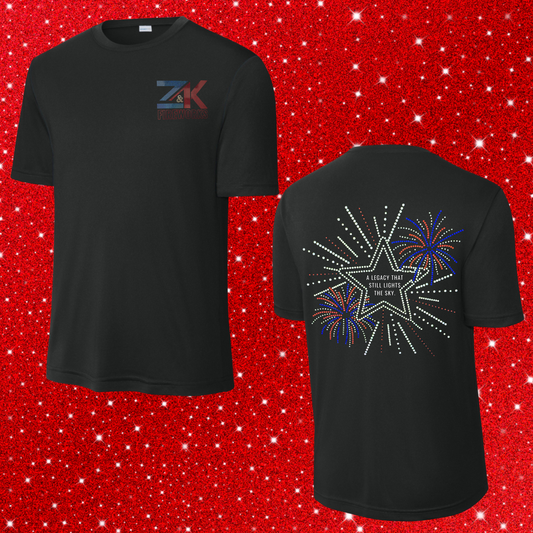 Left Chest and Full Back Spangle Tee