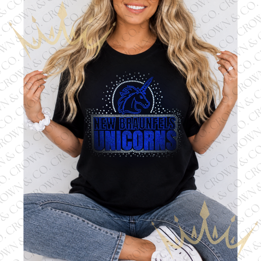 New Braunfels Unicorns Spangle Tee
