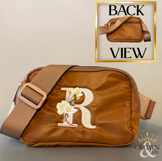 Personalized embroidered crossbody bag