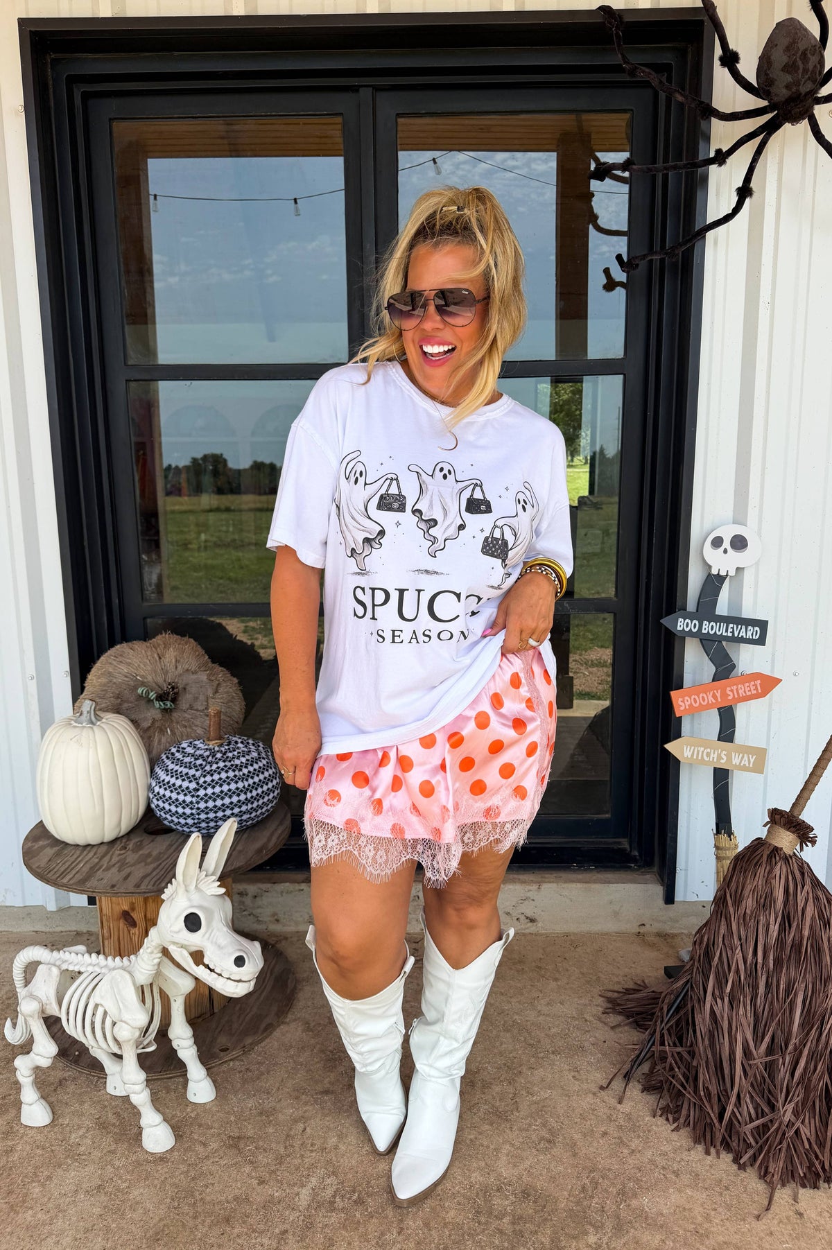 Polka Dot Lace Skirt