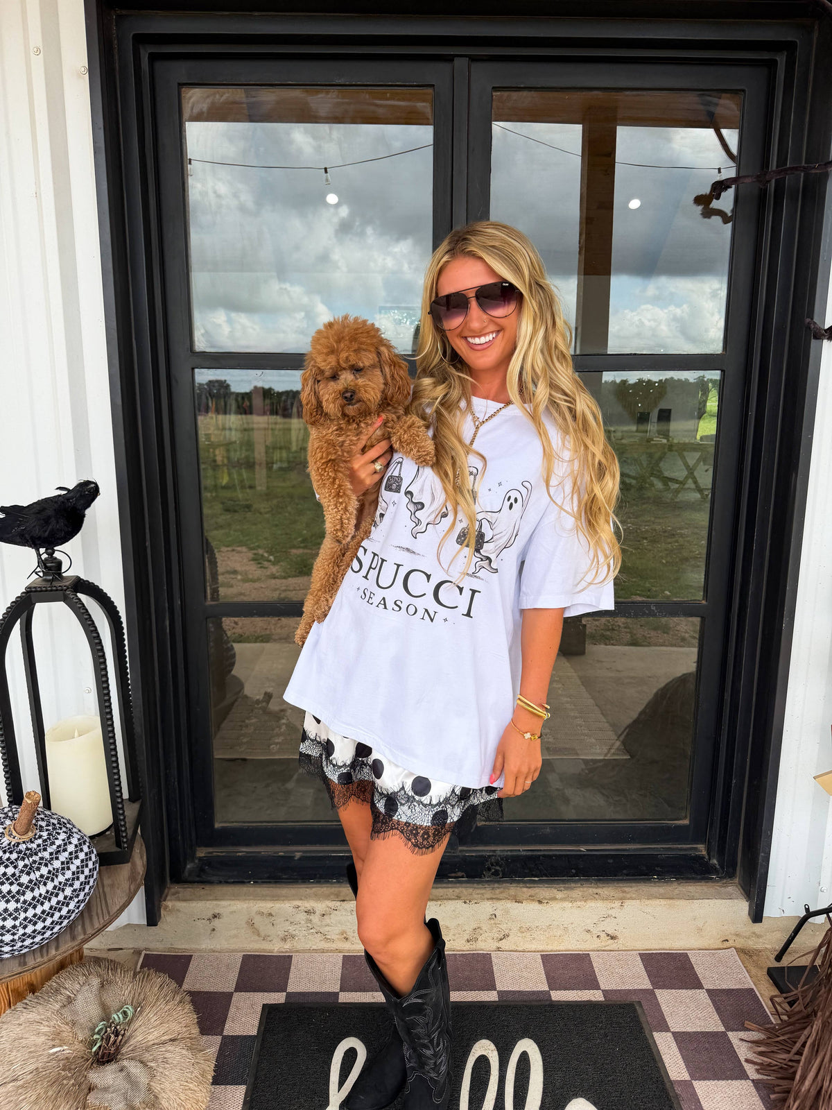 Polka Dot Lace Skirt